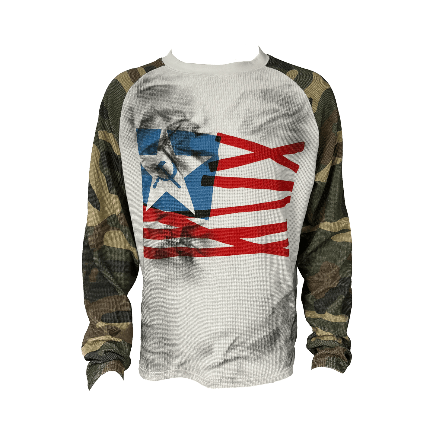 Camouflage Design Print Raglan Long Sleeve T-Shirt WN20962
