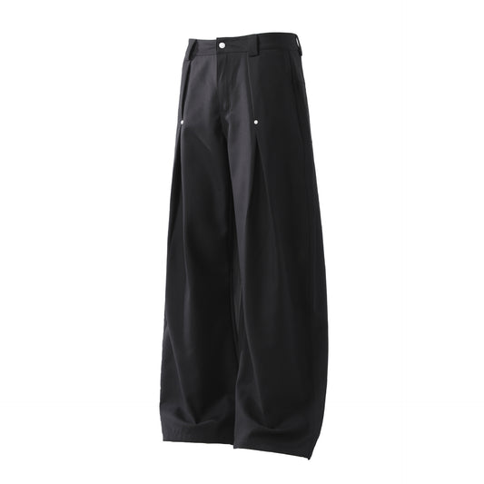 Pleats Wide Leg Curved Trousers WN26045
