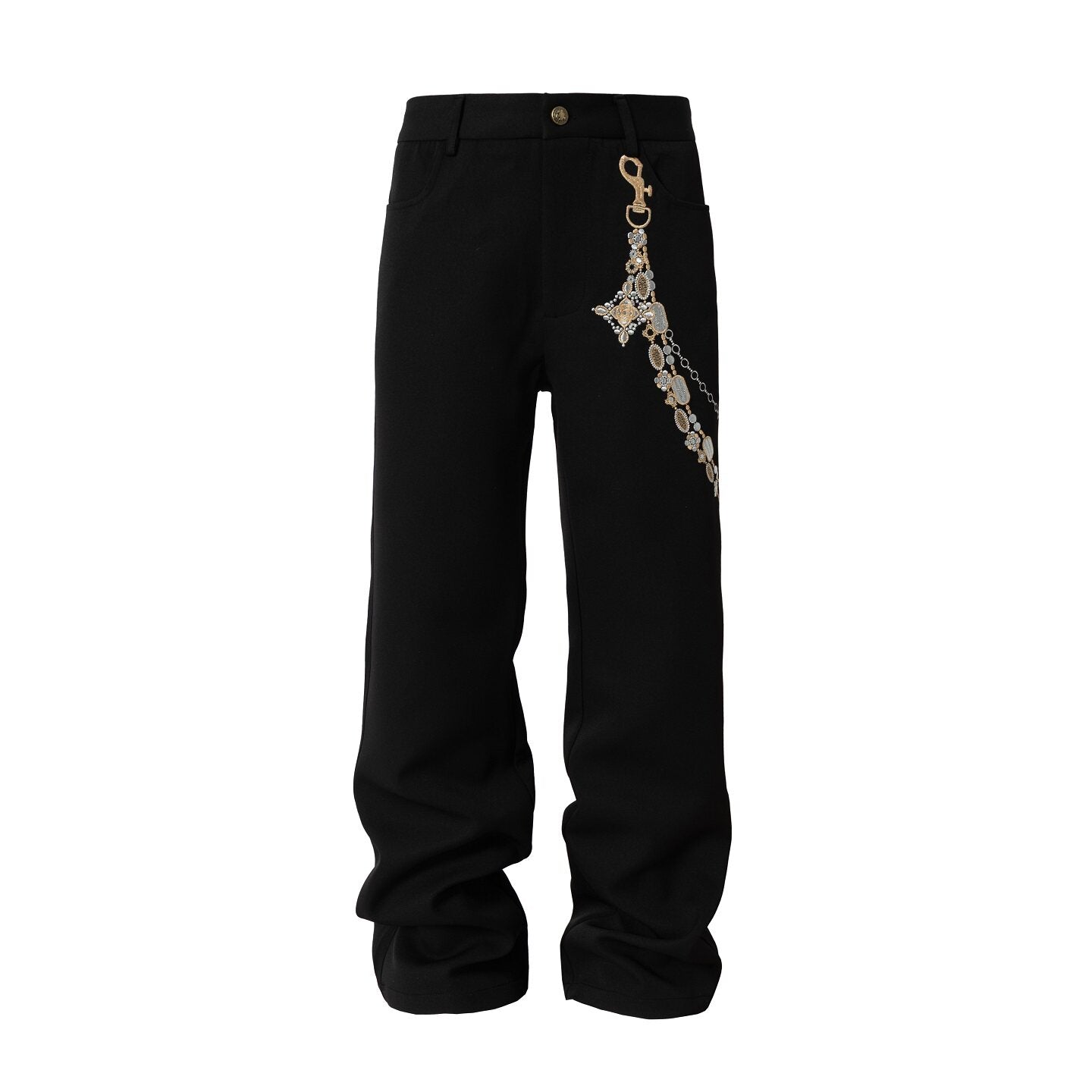 Chain Detail Straight Leg Pants WN23214