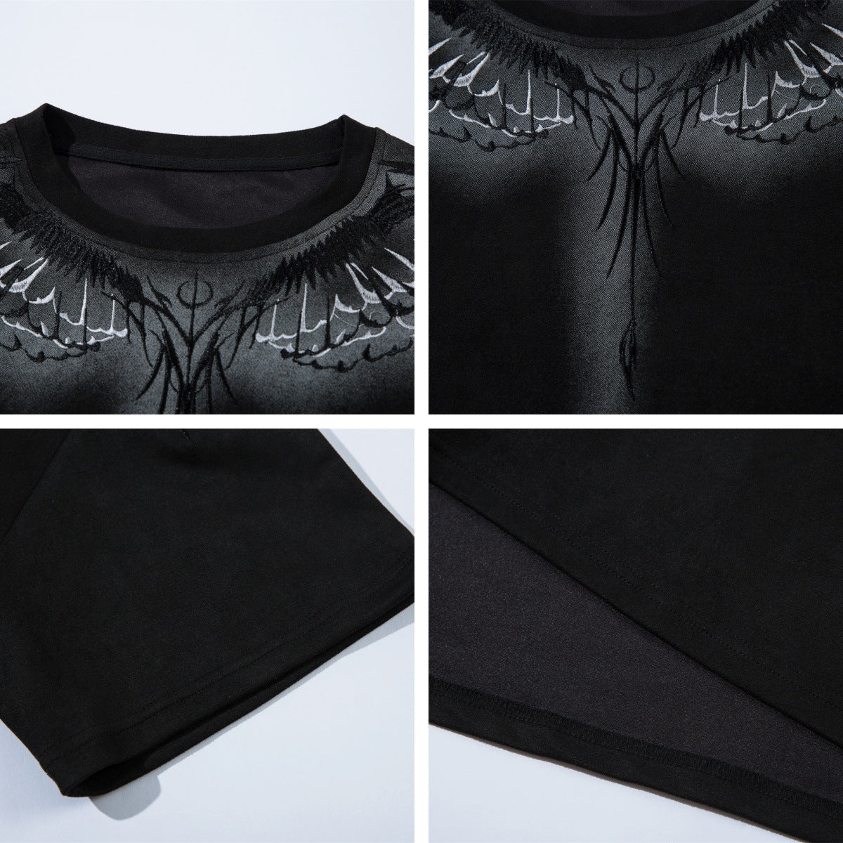 Oversize Wing Embroidery Short Sleeve T-Shirt WN16541