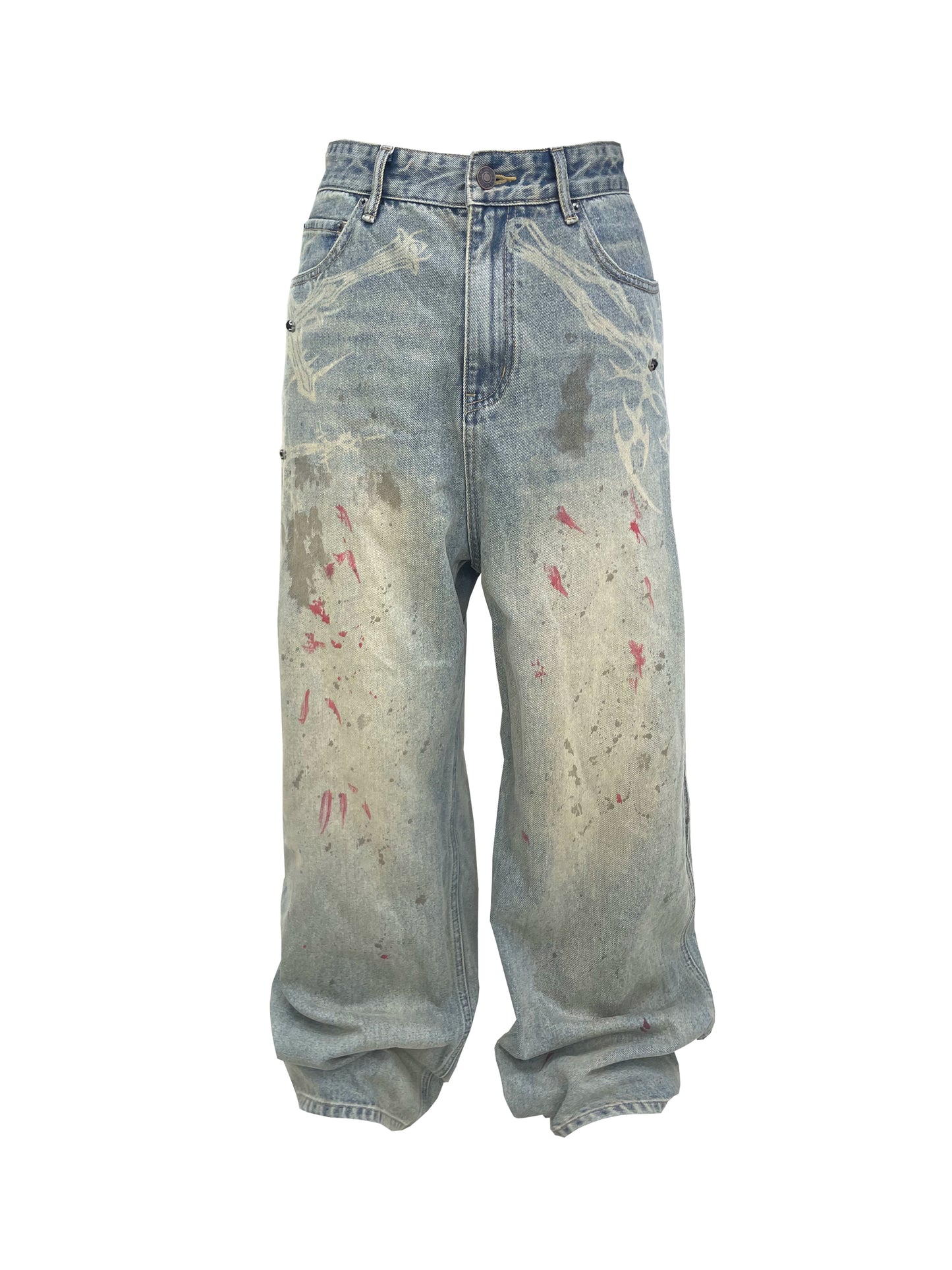 Washed Wide Leg Baggy Denim Jeans WN19077