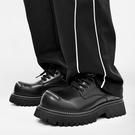Lace Up Zipper Detail Thick Sole Shoes WN24503