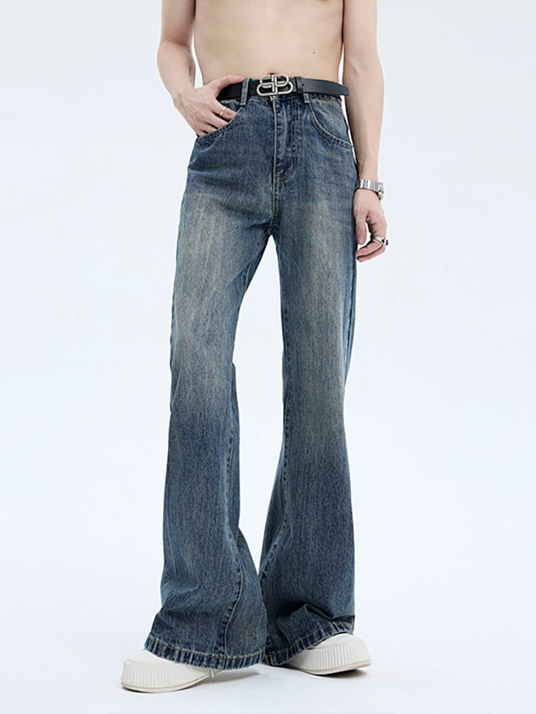 Washed Flare Denim Jeans WN15469
