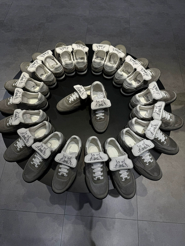 Patchwork Print Sporty Sneakers WN18795