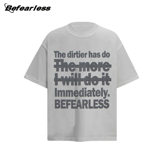 Dot Letter Print Short Sleeve T-Shirt WN26263