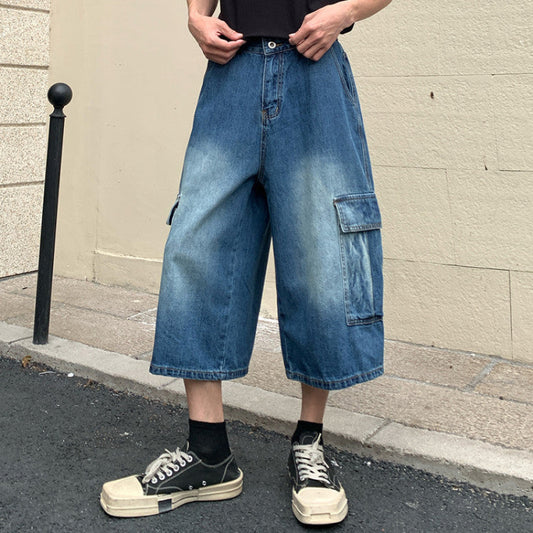 Cargo Cropped Denim Jeans WN24972