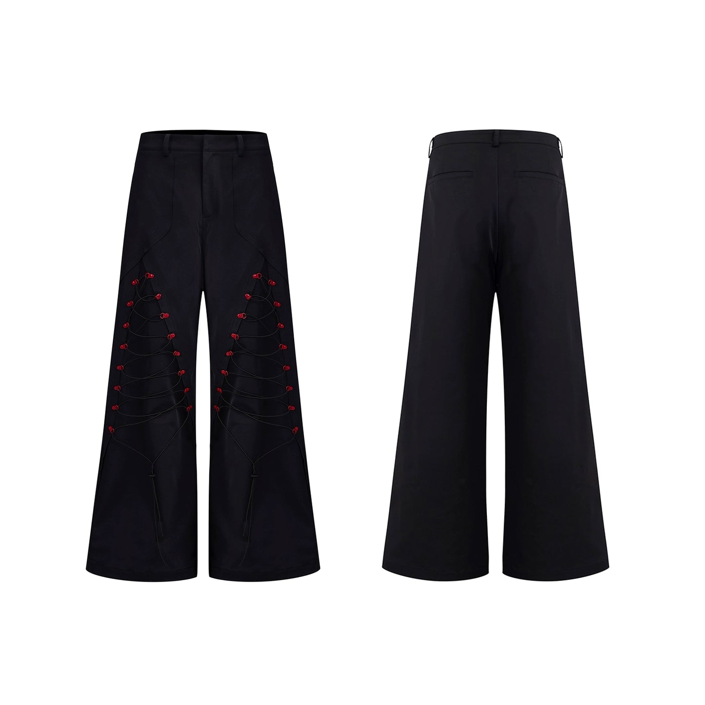 Drawstring Design Stand Neck Short Jacket & Wide Leg Trousers Setup WN20508