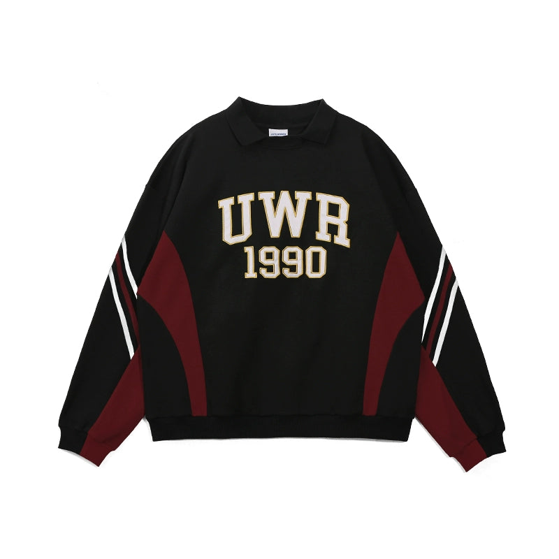 Graffiti Letter Design Long Sleeve Polo Shirt WN17733