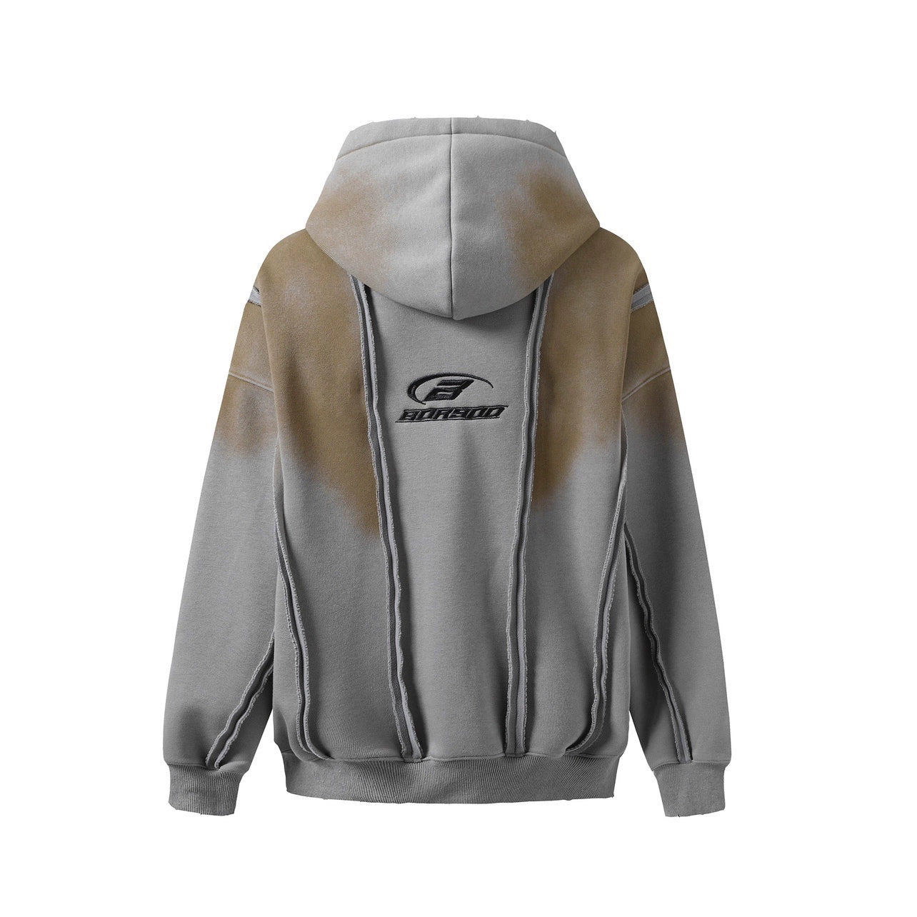 Fleece Lining Oversize Patchwork Zipper Hoodie WN10918