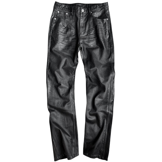 3D Whisker Pleats Coating Straight Denim Jeans WN27075