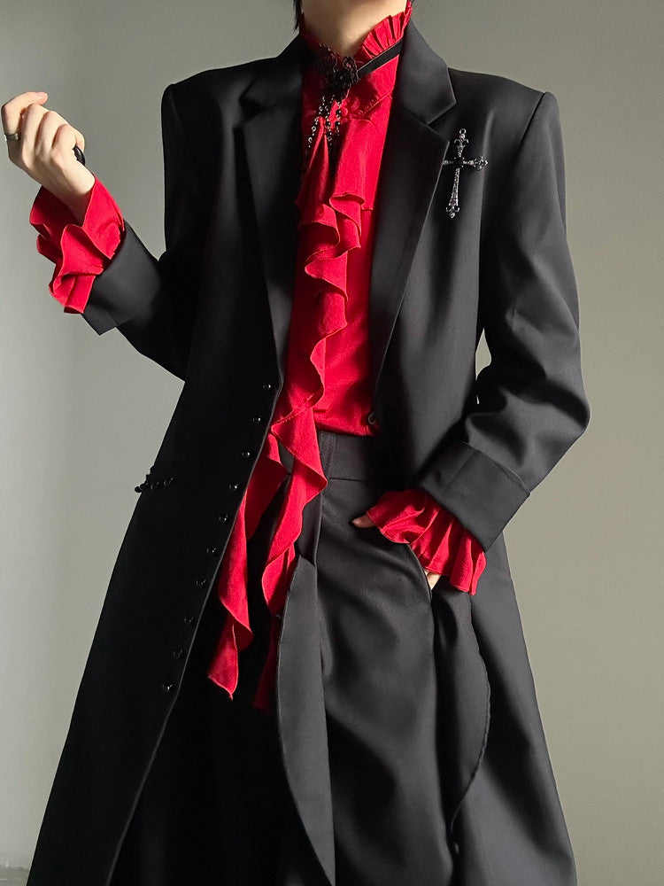 Structured Shoulder Long Coat WN23129