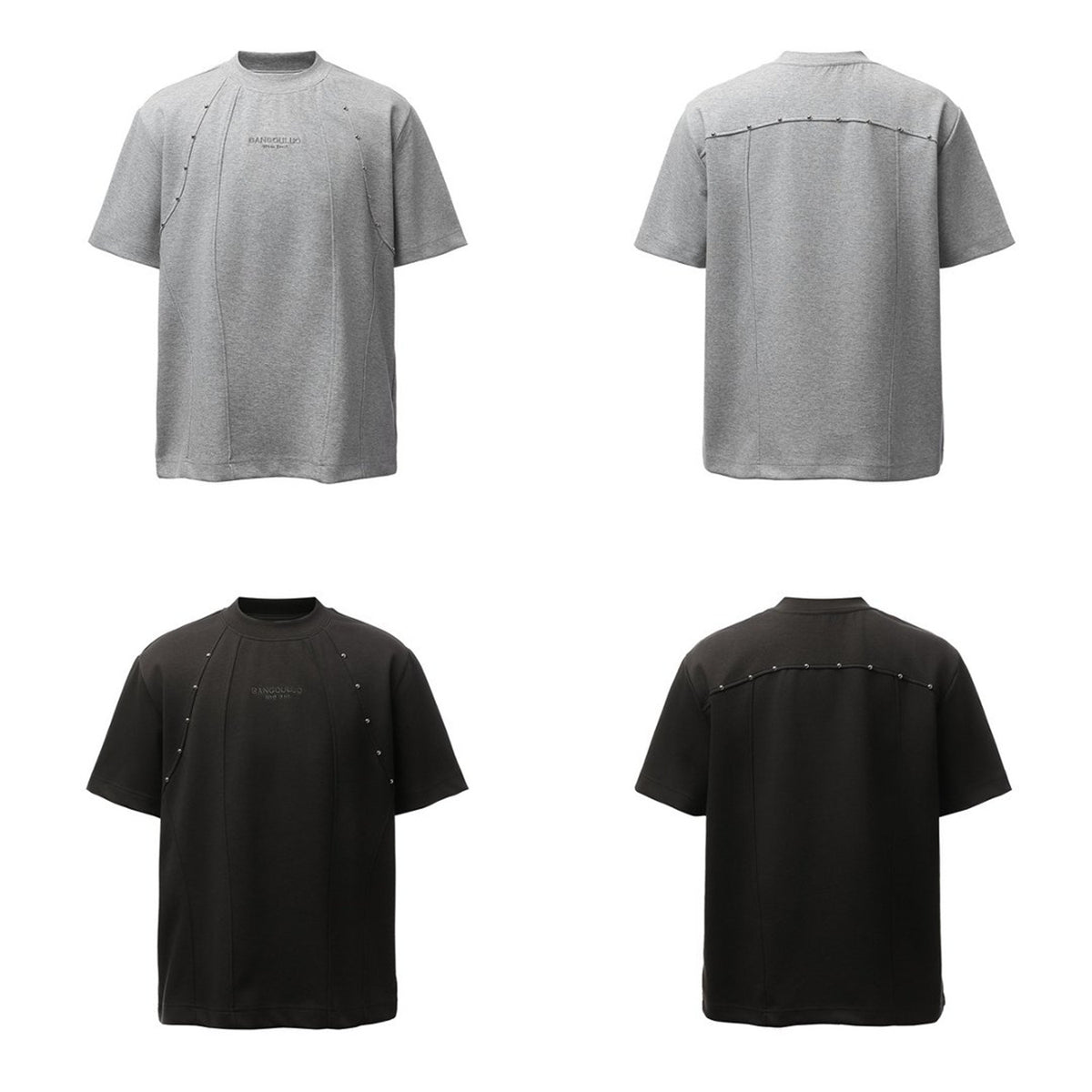 3D Tailoring Stud Letter Embroidery Short Sleeve T-Shirt WN26933