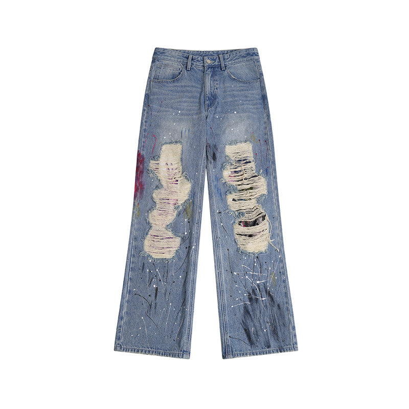 Rip Wide Leg Denim Jeans WN27132