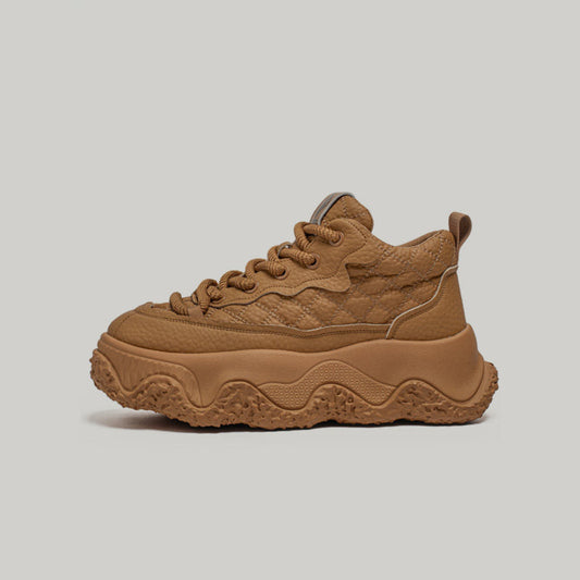 Embossed Platform Lace-Up Sneakers WN23510