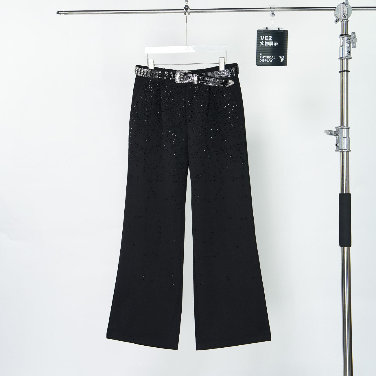 Rhinestone Flare Trousers WN24301