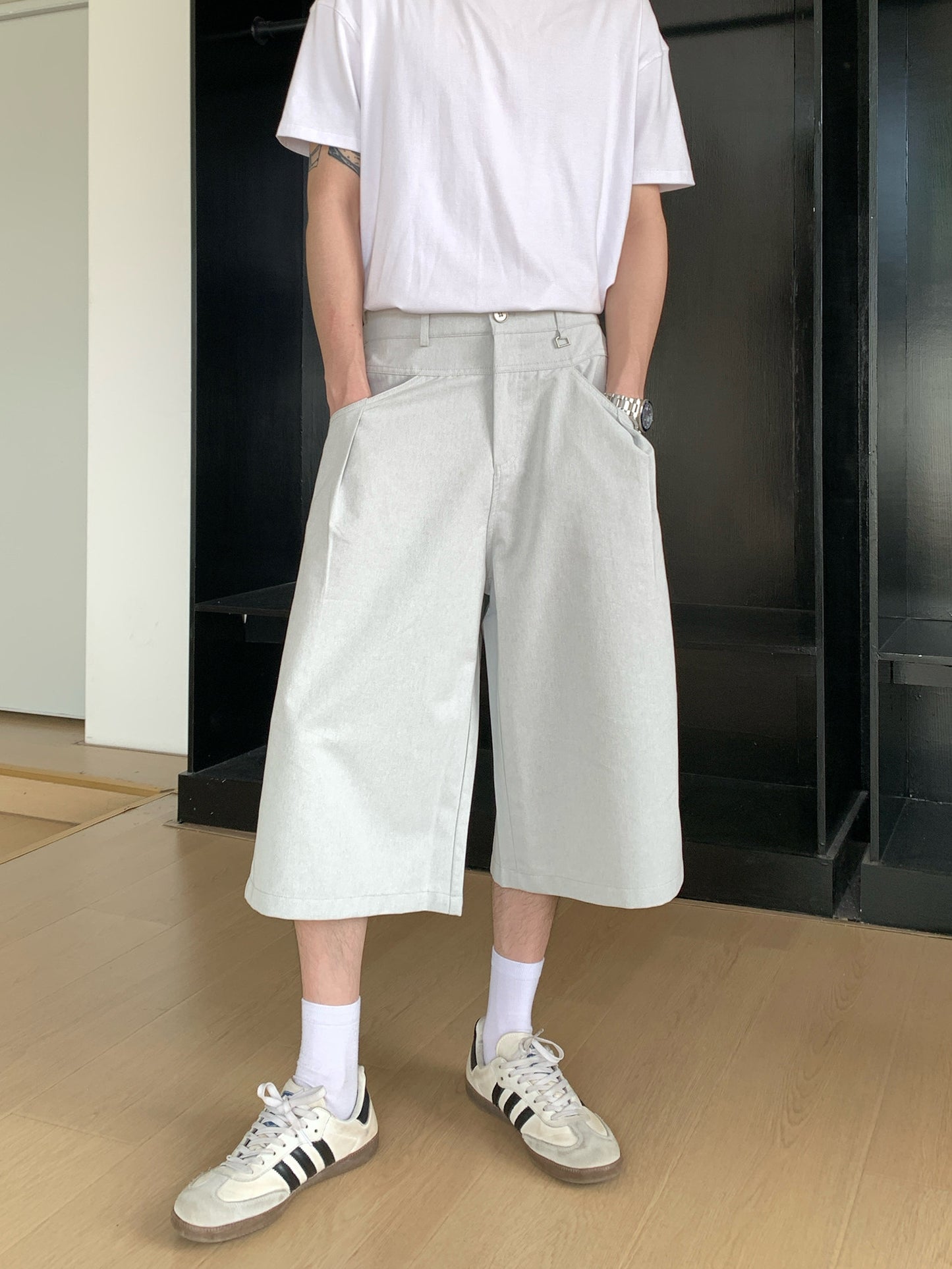 Buckle Wide Cropped Pants WN24998