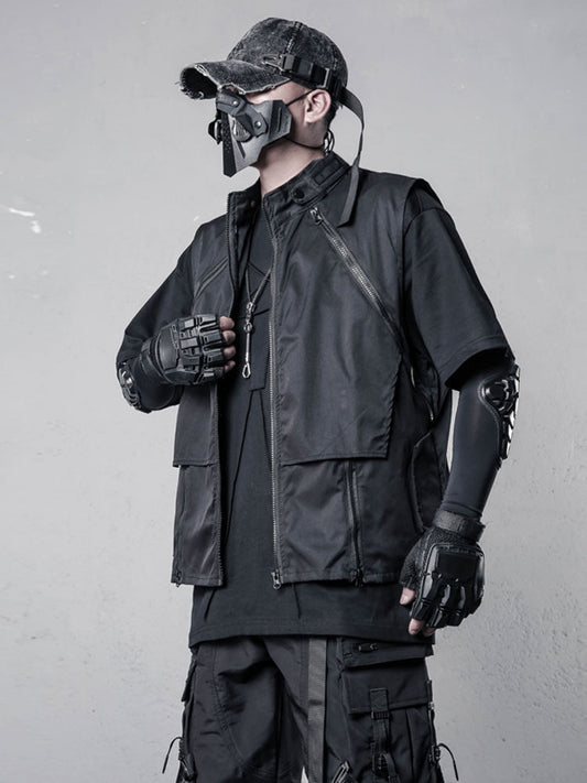 Patchwork Zipper Utility Tactical Vest WN22587