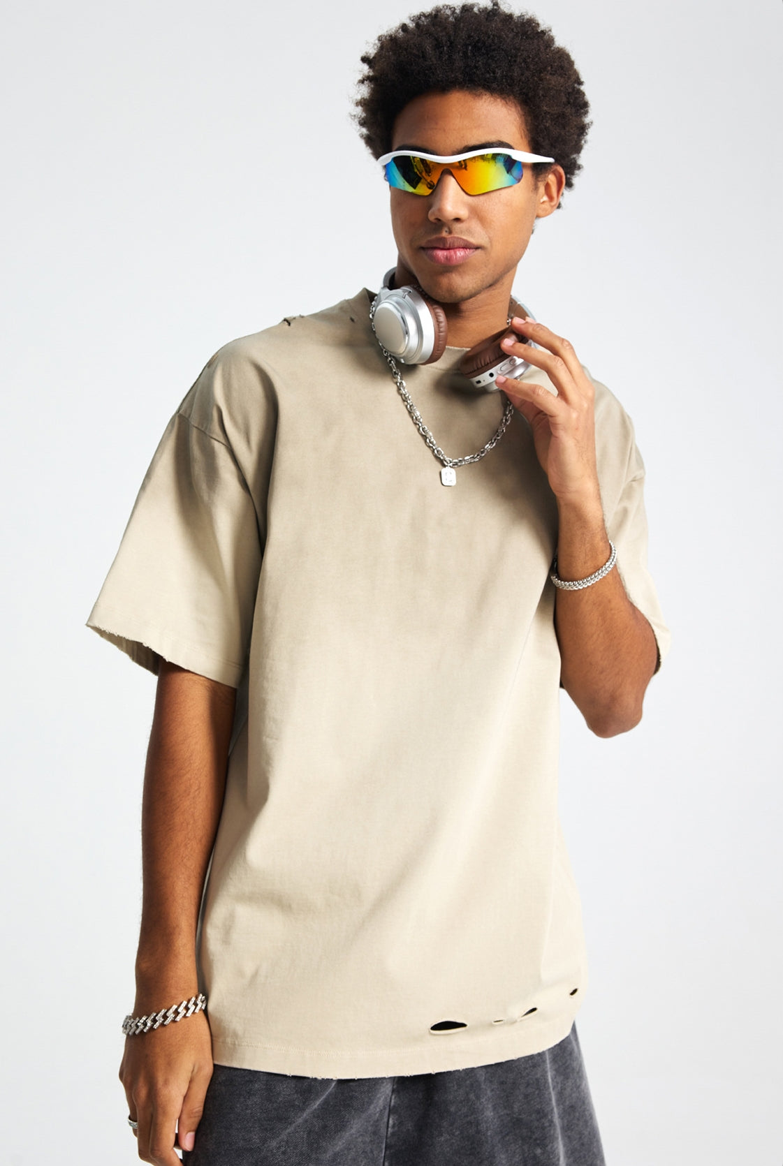 Spray Dye Damage Washed Short Sleeve T-Shirt WN16274