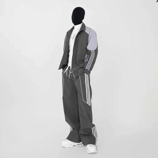 Side Stripe Water-Repellent Jacket & Straight Pants Setup WN17359