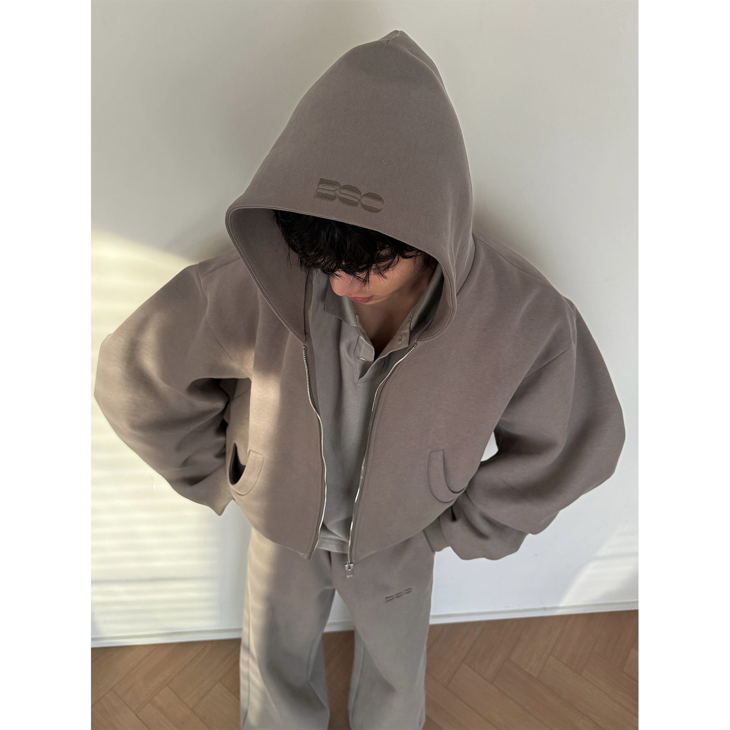 Heavyweight Boxy Zipper Hoodie & Sweatpants Setup WN15163