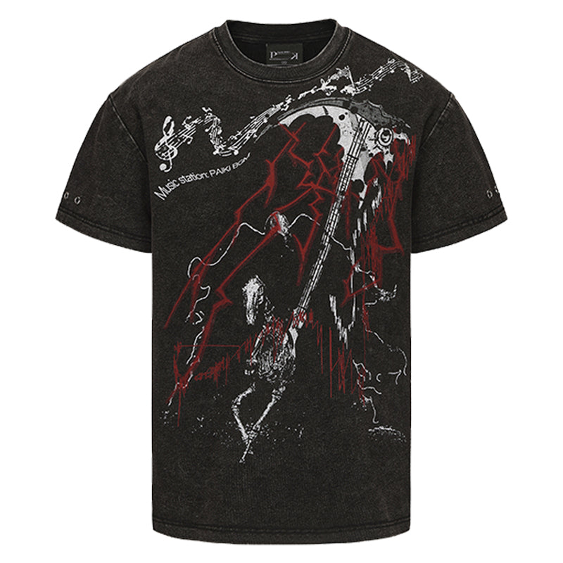 Scythe String Design Short Sleeve T-Shirt WN15856