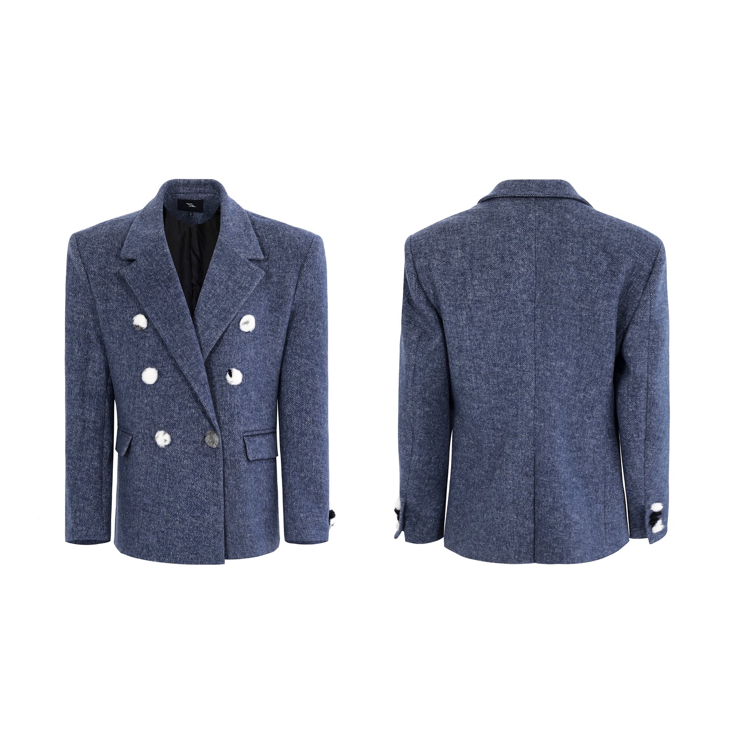 Double-Breasted Shoulder Pad Tailored Jacket WN22655
