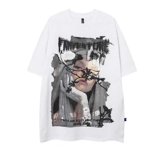 Graphic Print Oversize Short Sleeve T-Shirt WN16396