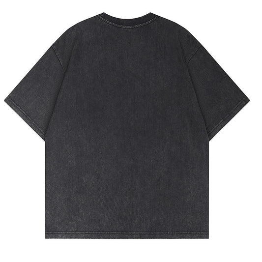 Washed Graphic Letter Print Short Sleeve T-Shirt WN25765