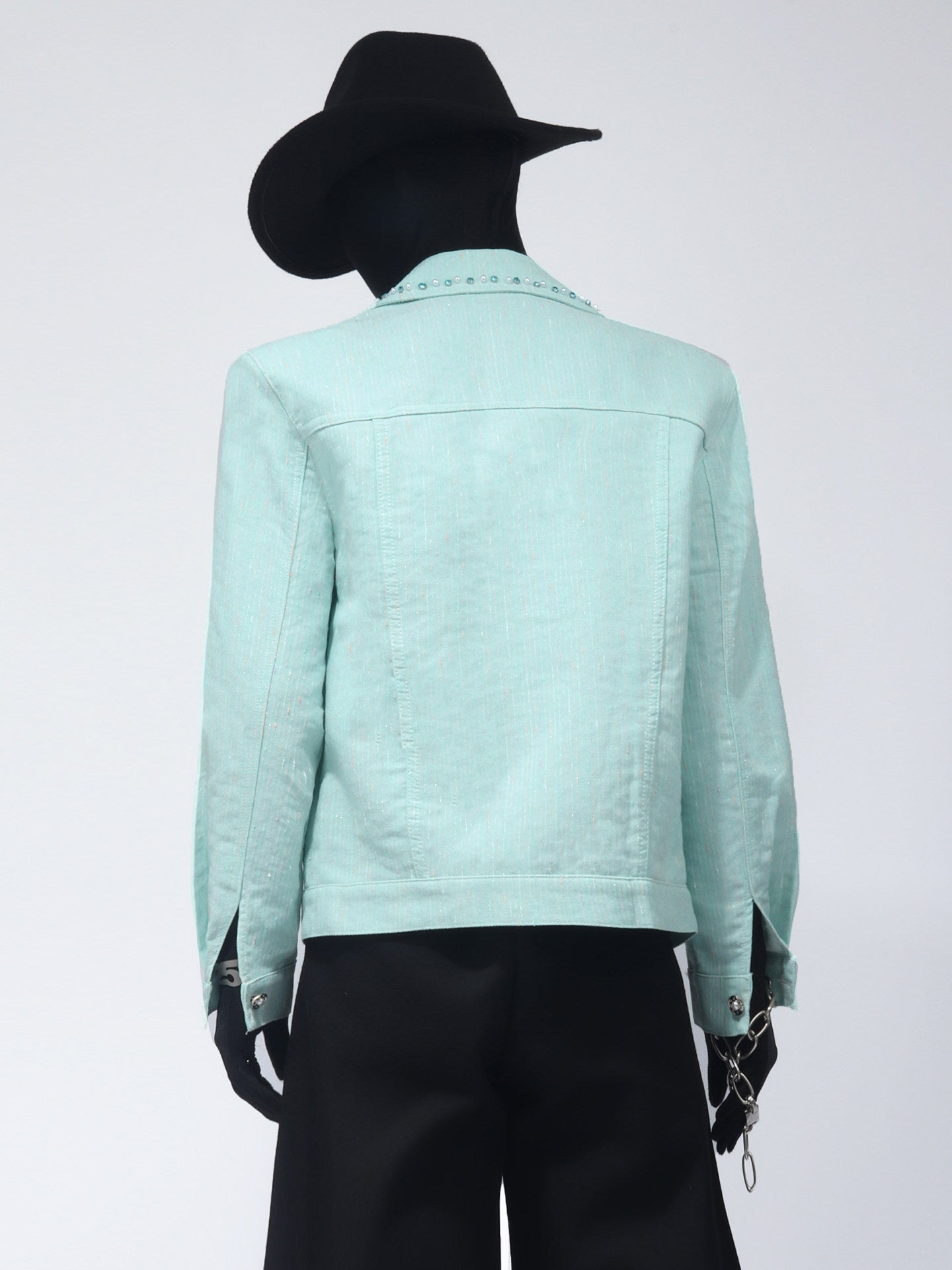 Studs Decor Flap Pocket Short Jacket WN23684
