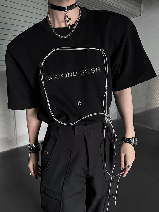 Oversize Letter Print Short Sleeve T-Shirt WN25079