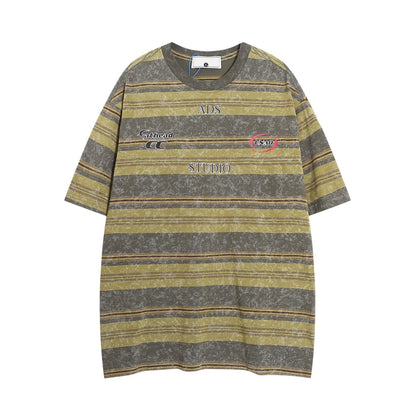 Stripe Oversize Short Sleeve T-Shirt WN5866