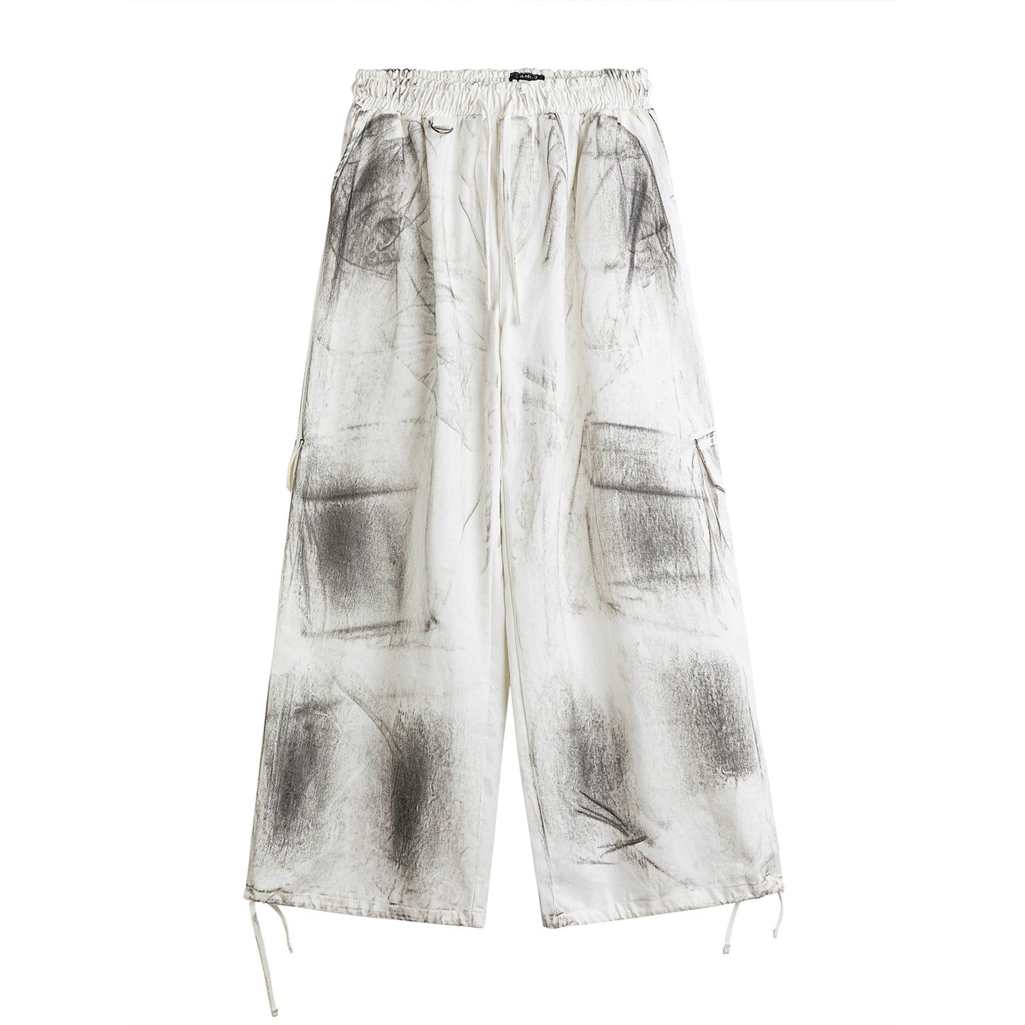 Drawstring Washed Wide-Leg Cargo Pants WN13321