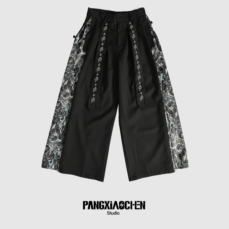 Patchwork Embroidery Wide Leg Trousers WN20166
