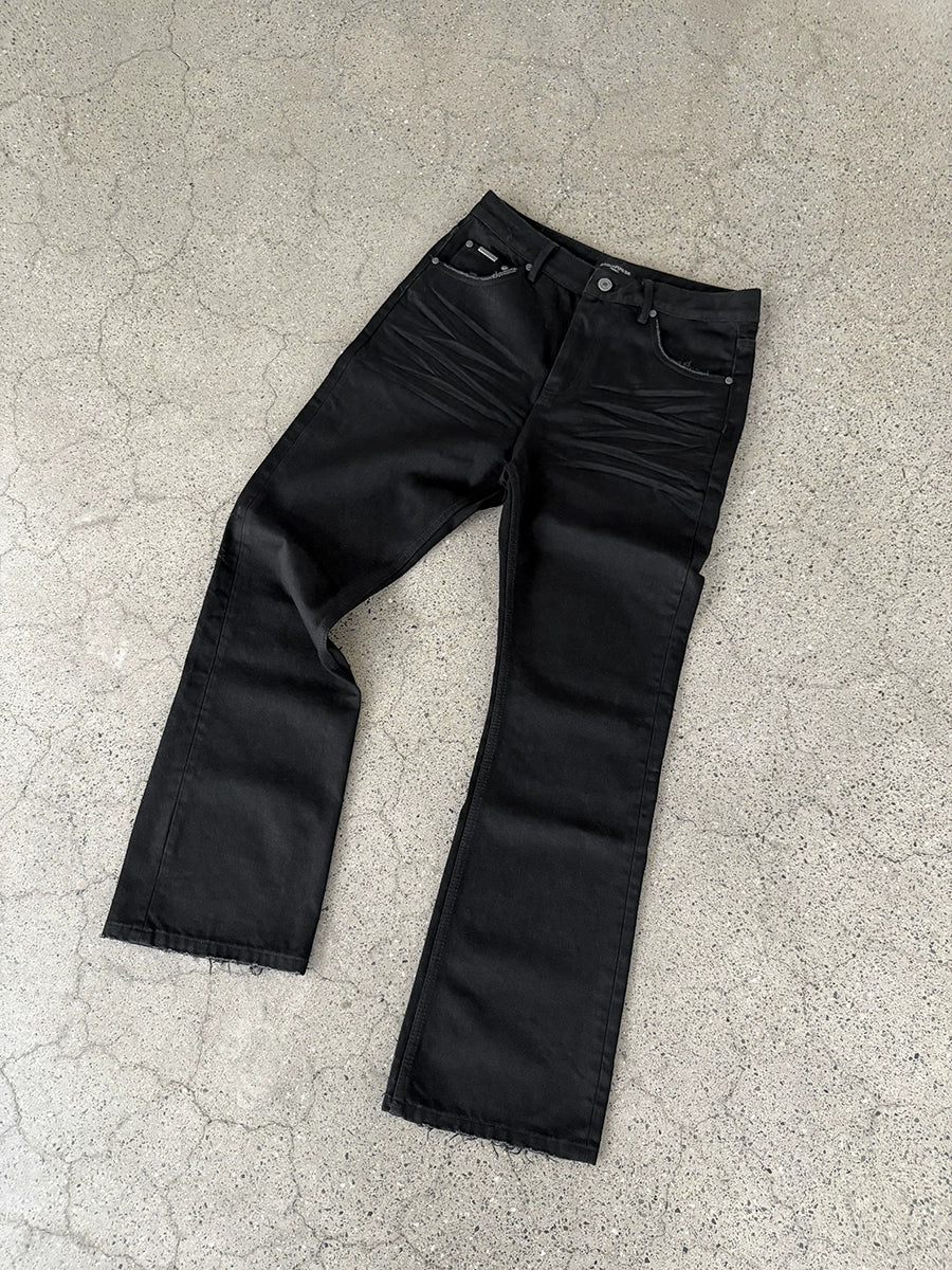 Washed Flare Denim Jeans WN17679