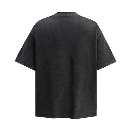 Illustration Letter Print Oversize Short Sleeve T-Shirt WN25944