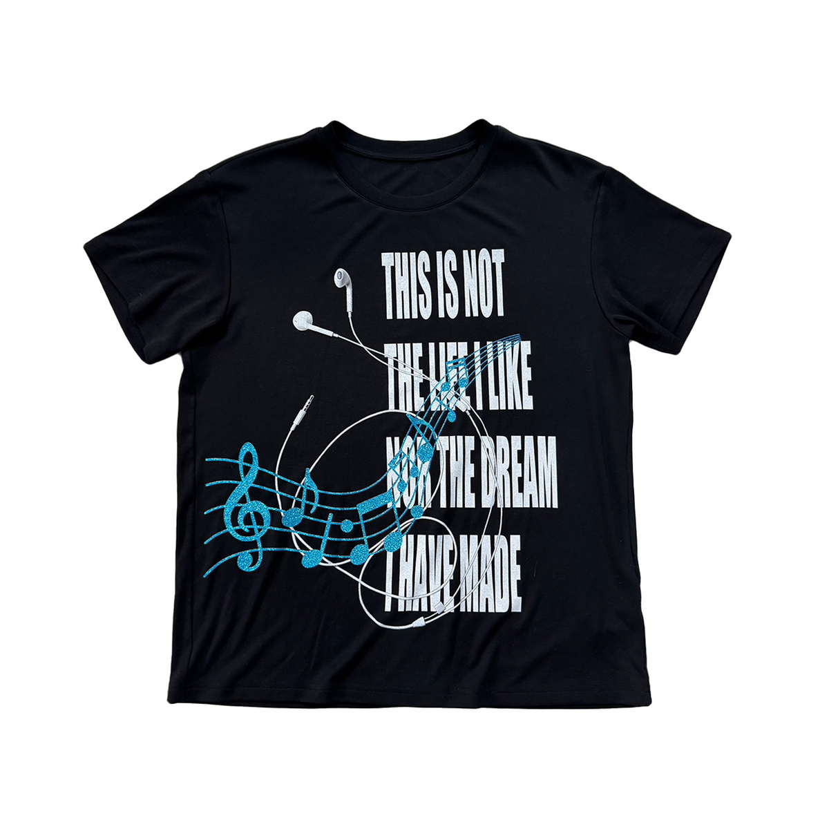 Music Note Letter Graphic Print Short Sleeve T-Shirt WN27221