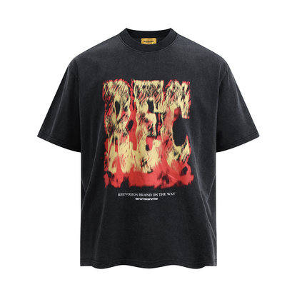 Washe Flame Print Short Sleeve T-Shirt WN4914