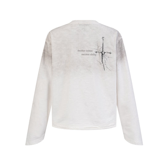 Graphic Print Wash Long Sleeve T-Shirt WN25688