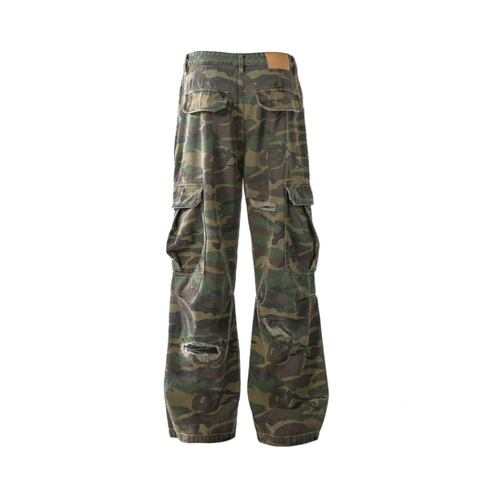 Camouflage Damage Cargo Pants WN25400