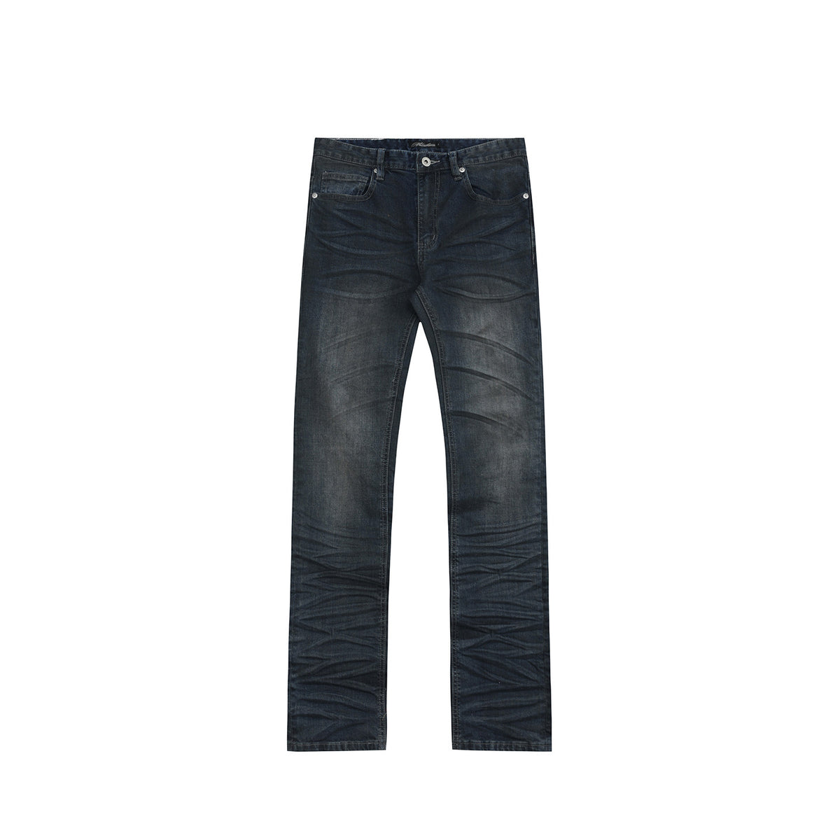 Washed Whisker Straight Denim Jeans WN27223