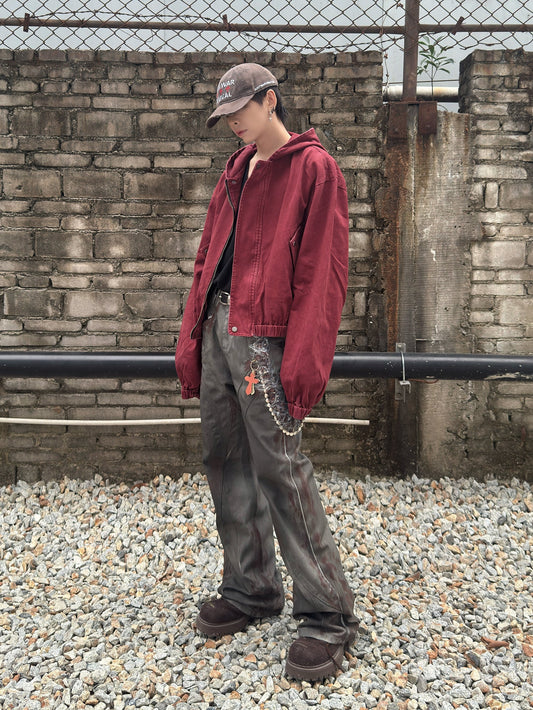 Washed Oversize Hooded Jacket WN22986