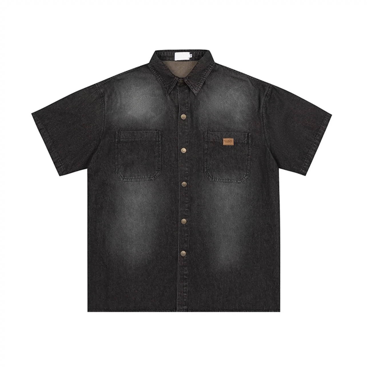 Washed Oversize Denim Short Sleeve Shirt WN5863