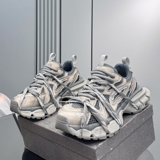Mesh Panel Rope Lace Chunky Sole Sneakers WN24631