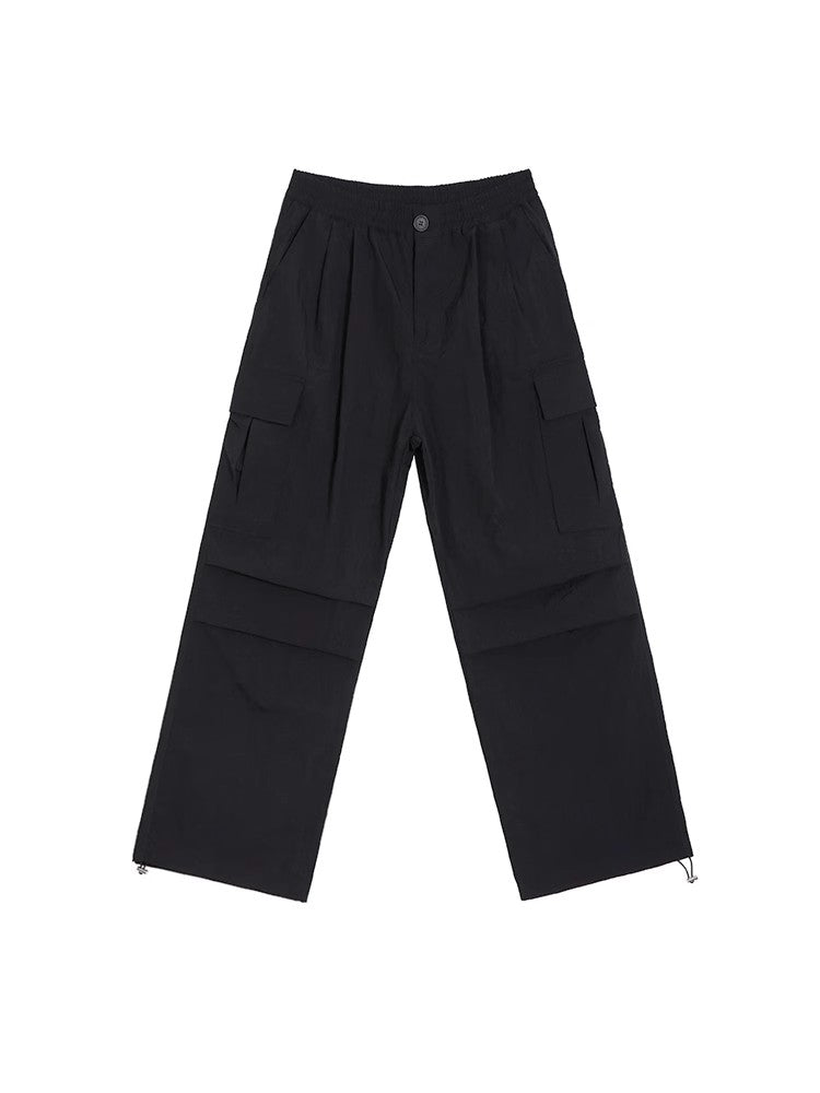 Wide-Leg Nylon Cargo Pants WN6682