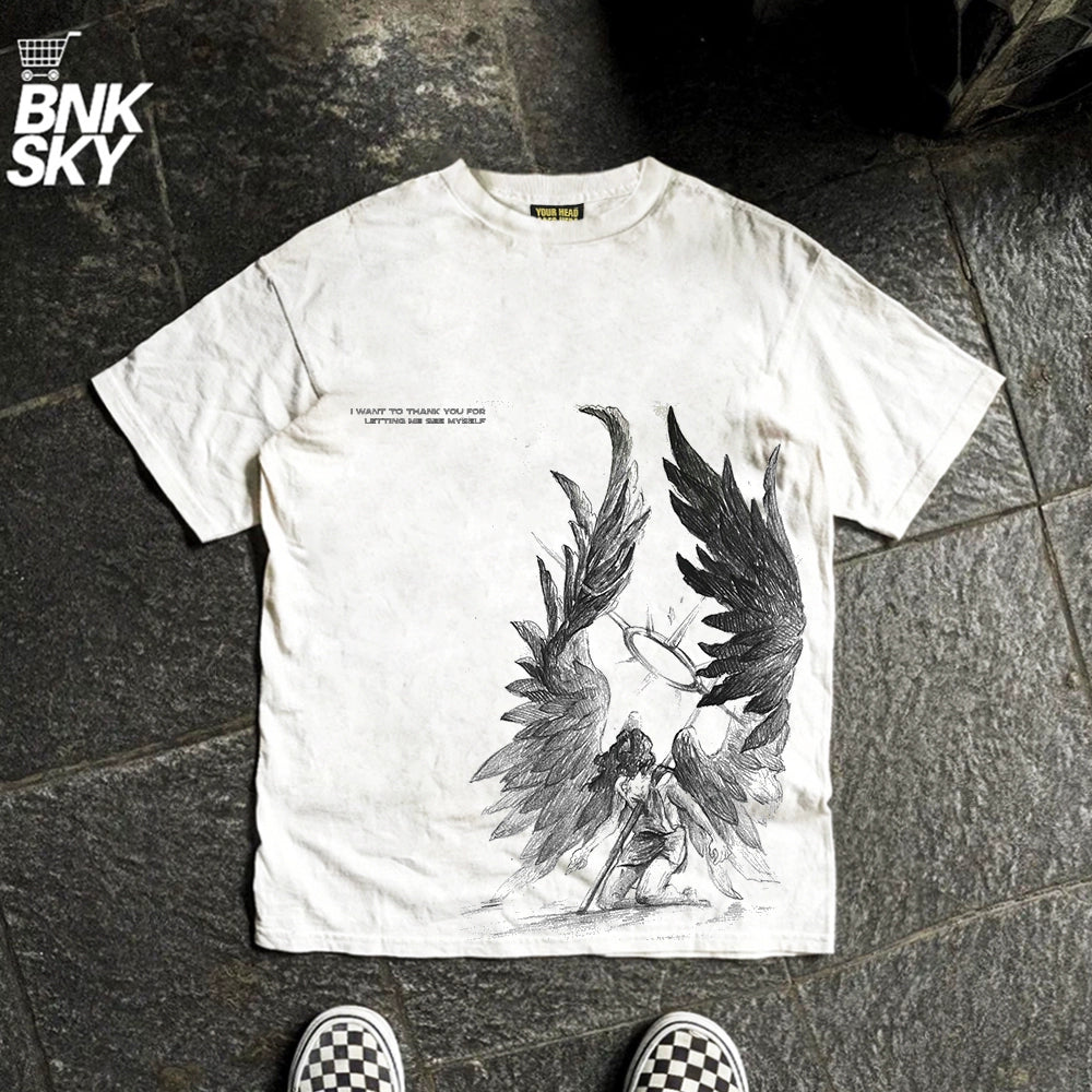 Graffiti Print Oversize Short Sleeve T-Shirt WN16715