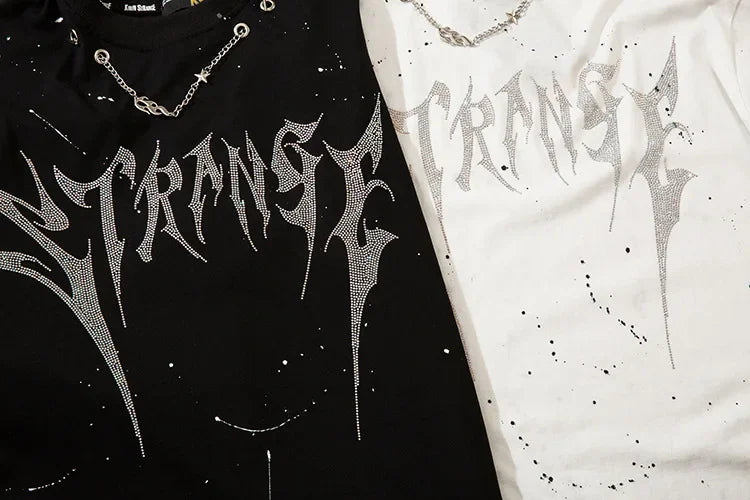 Letter Rhinestone Long Sleeve T-Shirt WN15031