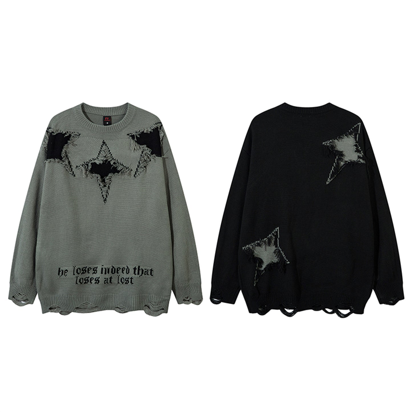 Star Pattern Oversize Knit Sweater WN11544