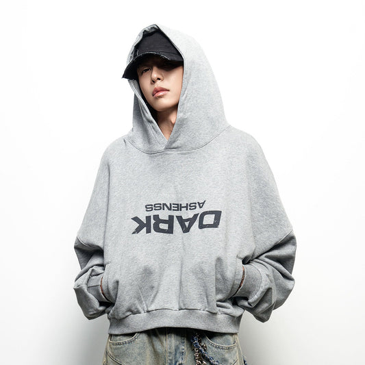 Inverted Letter Print Cropped Hoodie WN22962