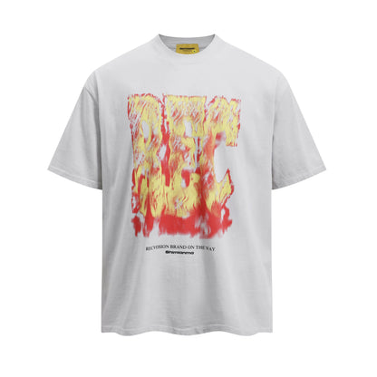 Washe Flame Print Short Sleeve T-Shirt WN4914