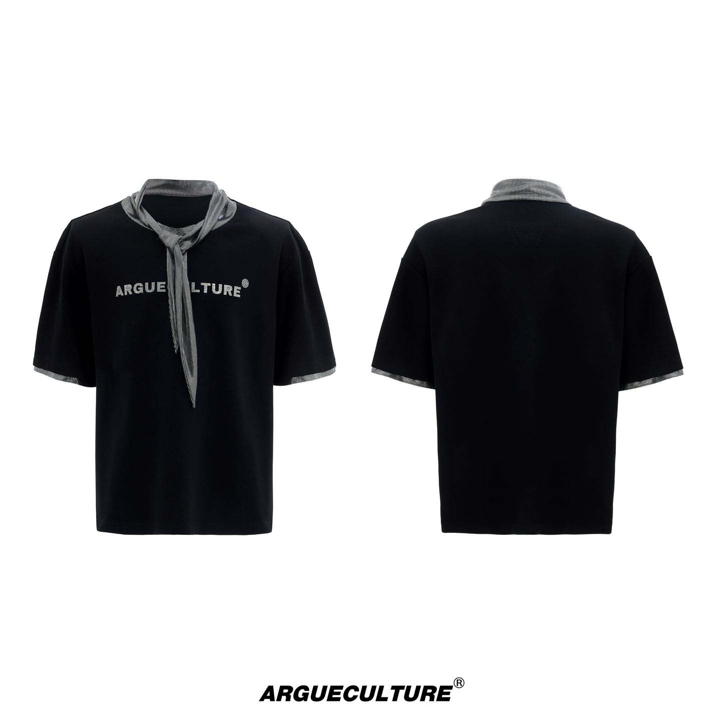 Silver Tie Design Metal Print Short Sleeve T-Shirt WN18327